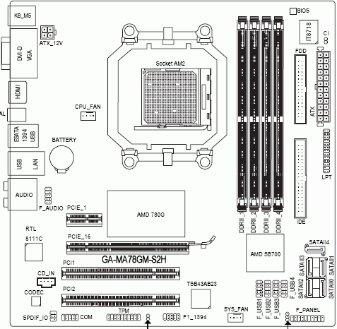  Gigabyte MA78GM-S2H 