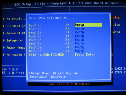  Gigabyte EX58-UD5 BIOS Save 