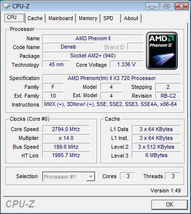  ASRock A780GMH/128M  штатная частота 