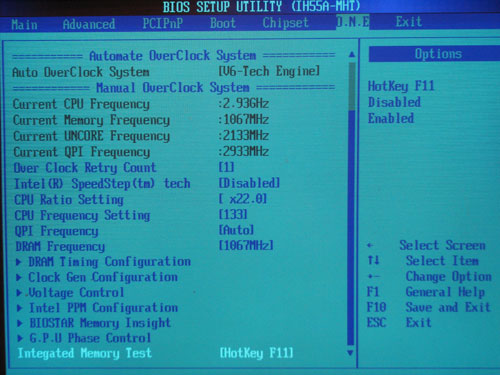  Biostar TH55XE настройки разгона 2 