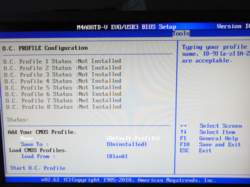  ASUS M4A88TD-V EVO/USB3 OC Profile 