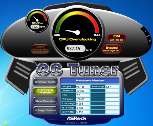  ASRock Core 100HT  OC Tuner 