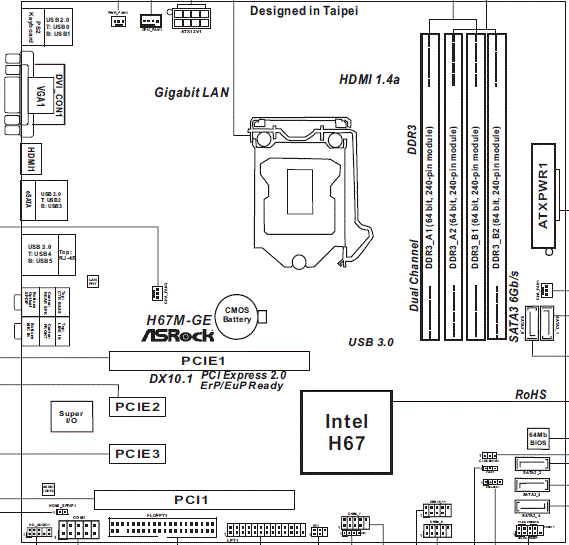  ASRock H67M-GE схема 