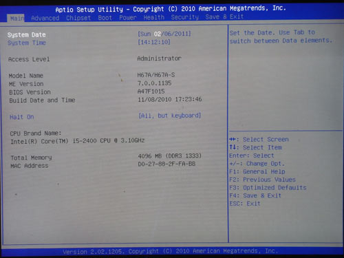  Foxconn H67A-S BIOS 