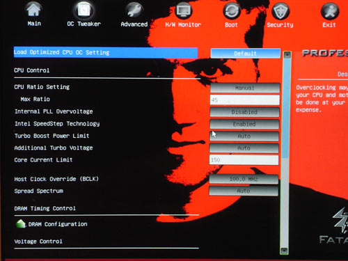  ASRock Fatal1ty P67 Professional настройки разгона 1 