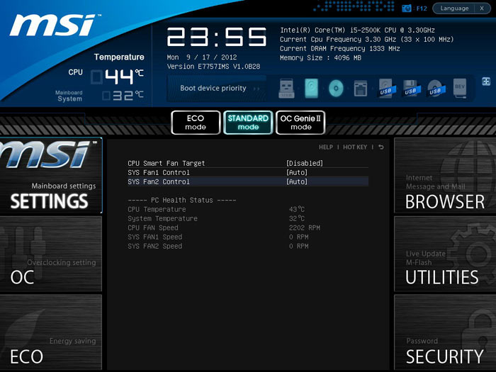  MSI Z77A-GD80 системный мониторинг 1 