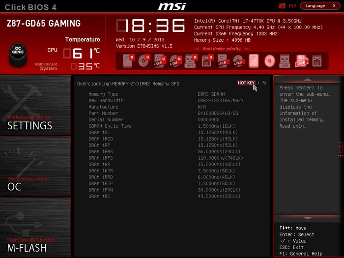  MSI Z87-GD65 Memory-Z 