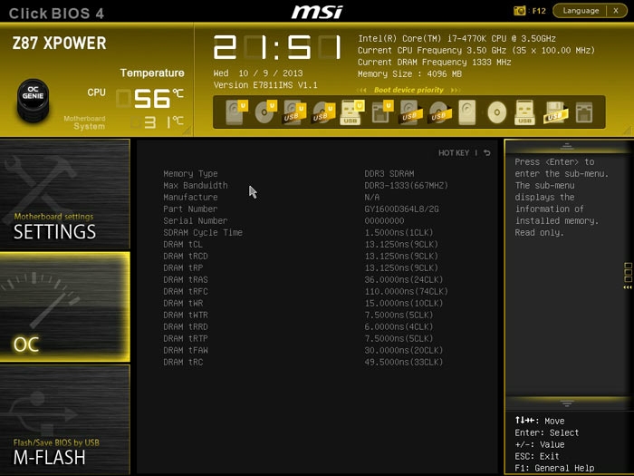  MSI Z87 XPOWER Memory-Z 