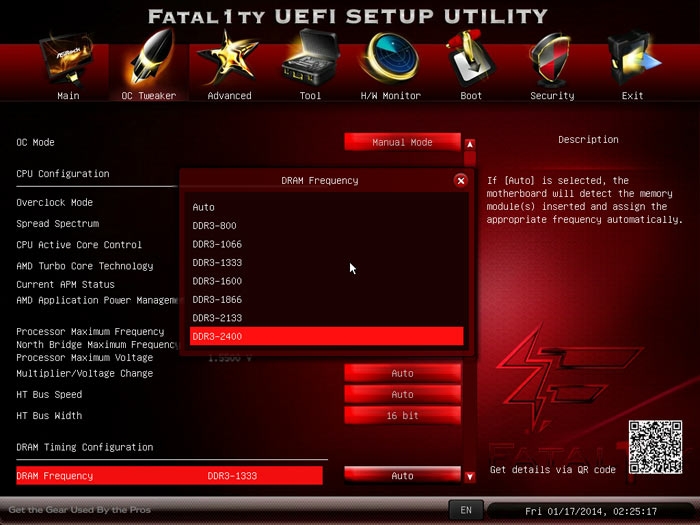  ASRock Fatal1ty 990FX Killer  частота памяти 