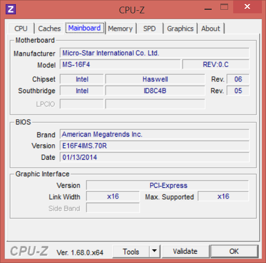  MSI GT60 2PC Dominator: information about mainboard 