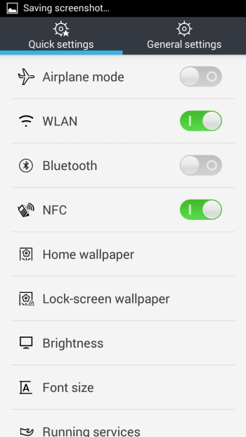  China Mobile M811 interface: settings menu 