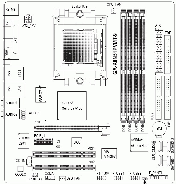  Gigabyte K8N51PVMT-9 