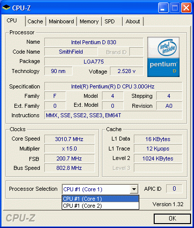  Intel Pentium D 830 