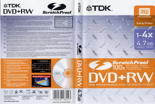  TDK DVD+RW 4x ScratchProof DVD-BOX 