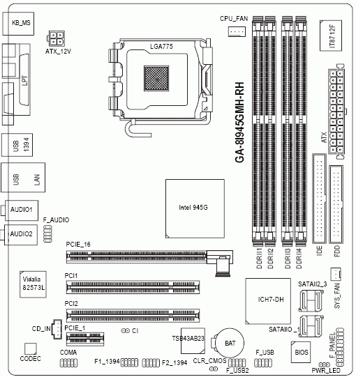  Gigabyte 8I945GMH-RH 