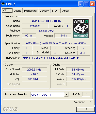  AMD Athlon 64 X2 4000+ 