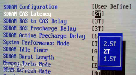  SDRAM Cas Latency 