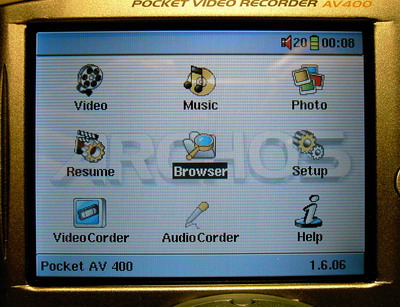  Pocket Video Recorder Archos AV400 