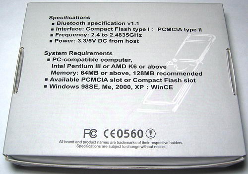  NeoDrive Bluetooth PCMCIA/CF Combo card 